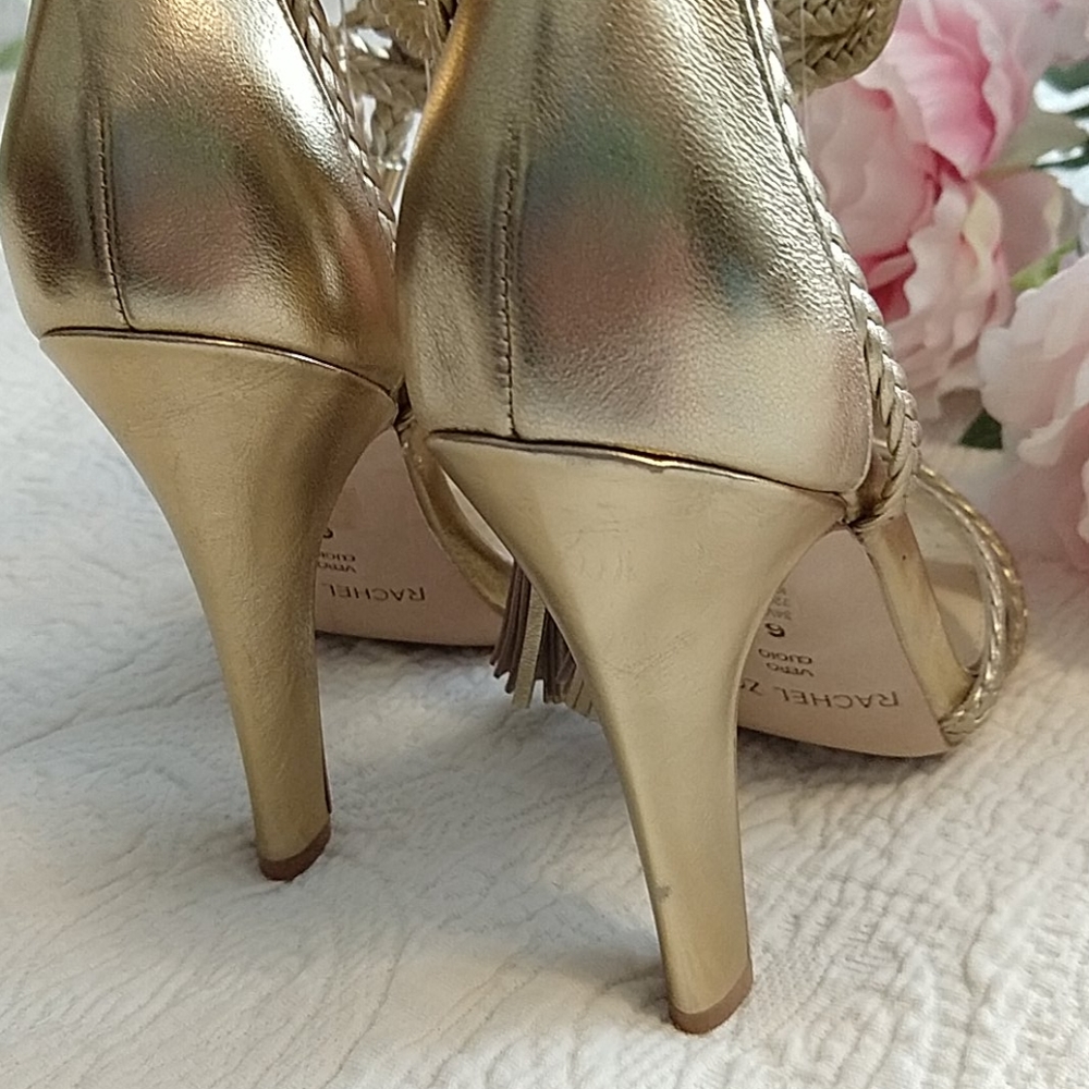 Rachel Zoe Odette Gold Sandal Sz. 6 - Picture 5 of 10
